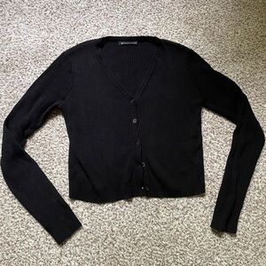 Brandy Melville Black Cardigan Sweater Ribbed
